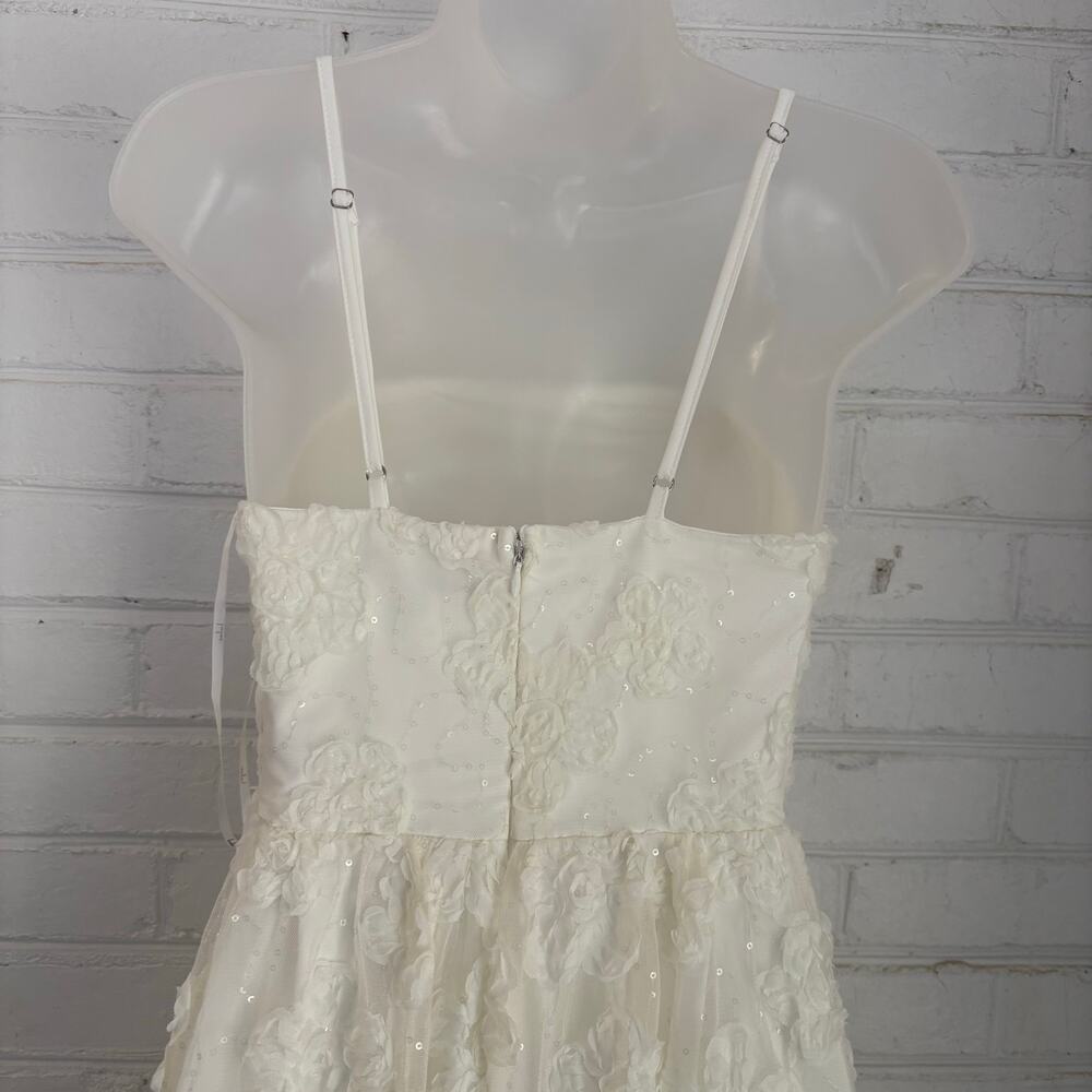 Lulu's Delightful Charisma White Embroidered Sequin Mesh Midi Dress Small Bridal - Picture 7 of 10